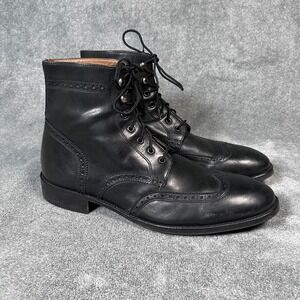 Florsheim Imperial Mens Wingtip Dress Boots Brogue Black Leather Size 12D